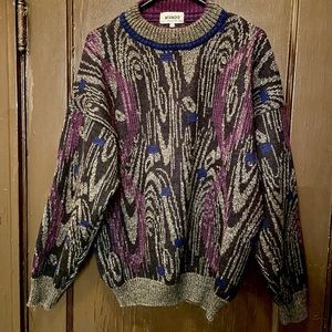 Vintage Italian Wool Sweater Fun Pattern
